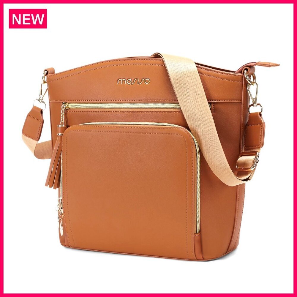 Waterproof PU Leather Crossbody Bag with Multi Pockets & Card Holder